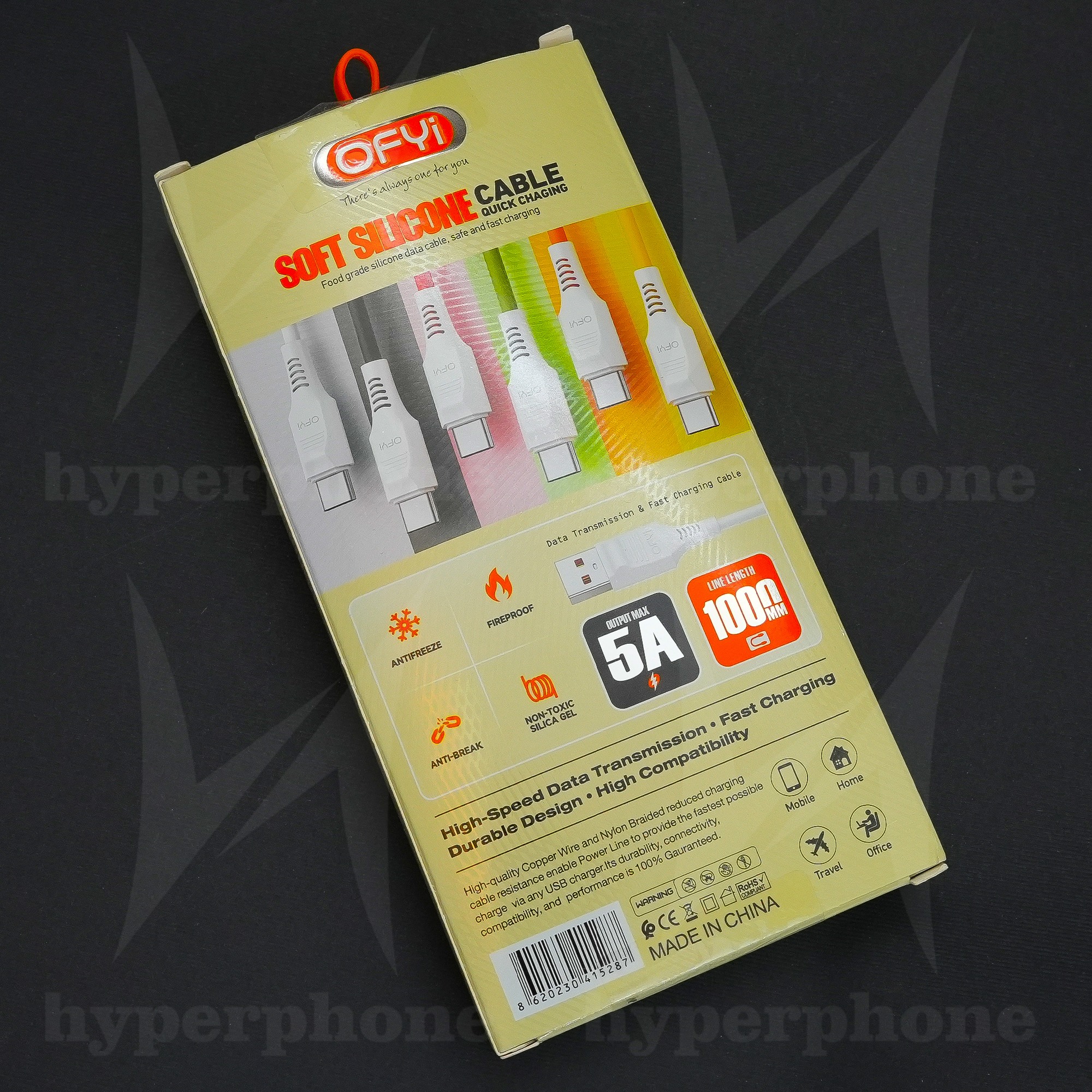 کابل سیلیکونی اوفای ofyi یو اس بی به لایتنینگ و تایپ c - تصویر 3