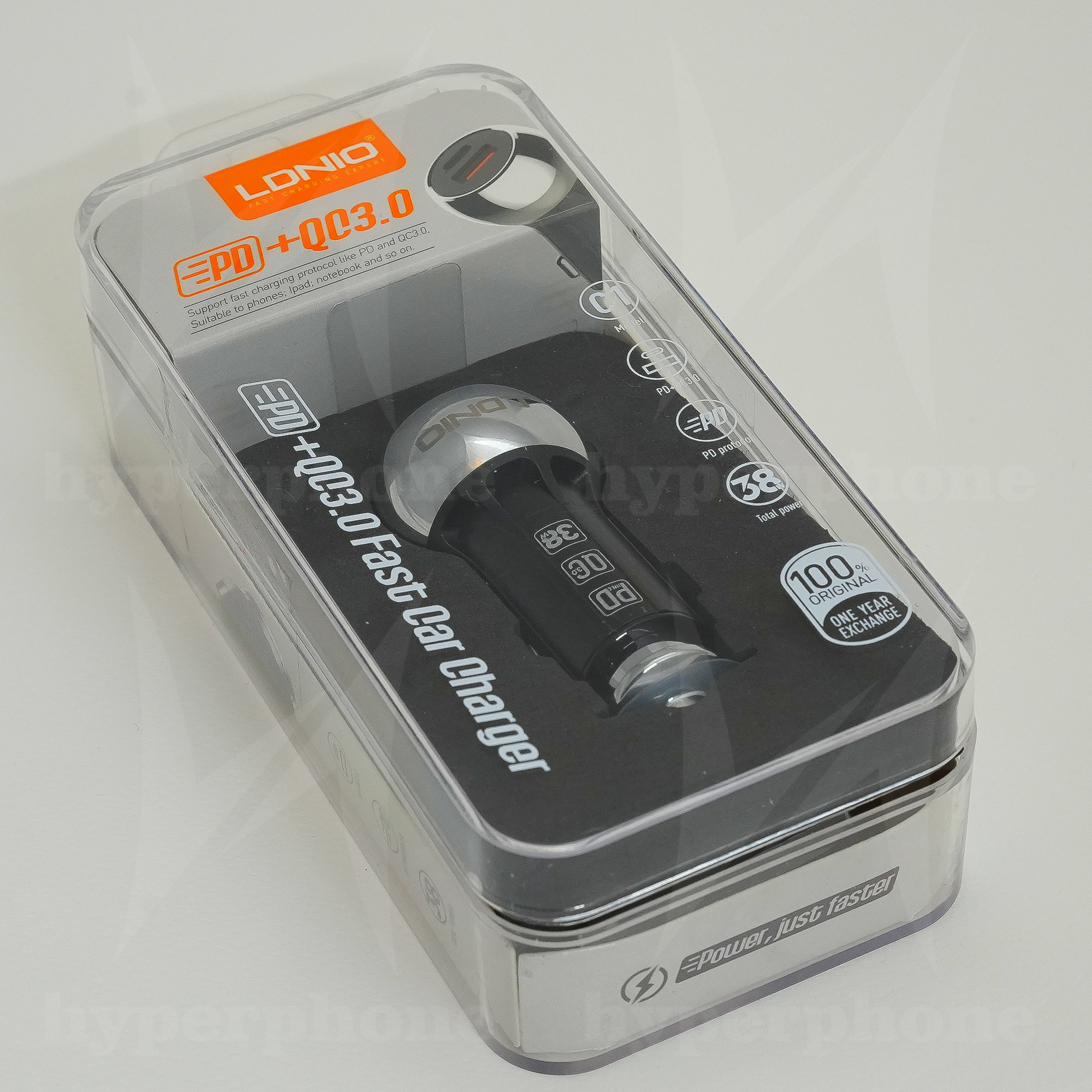 شارژر فندکی الدینیو مدل C1 به همراه کابل تبدیل USB-C - تصویر 2